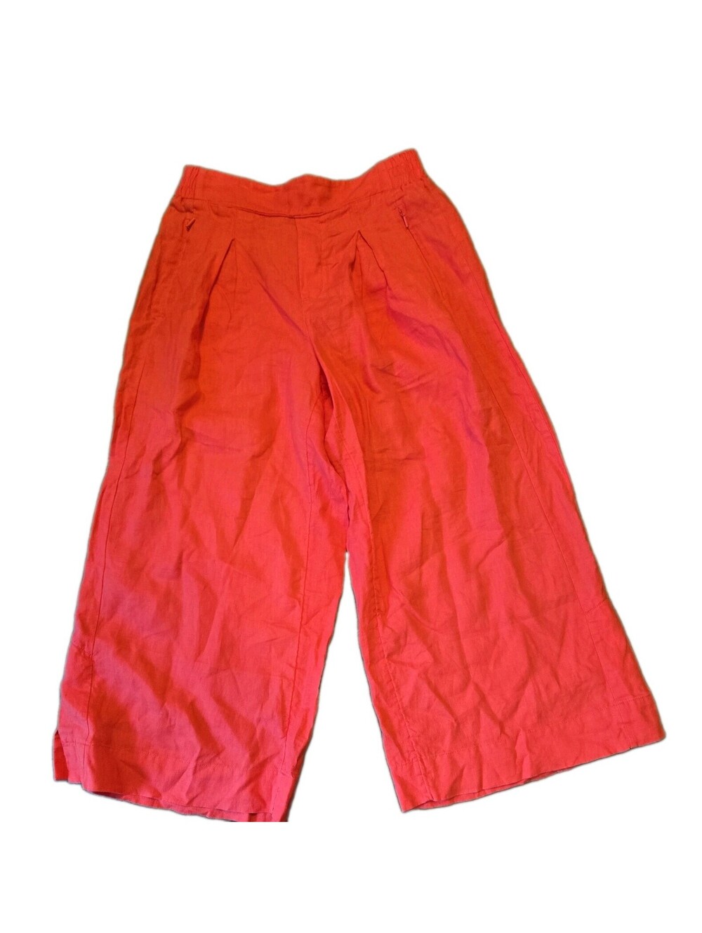 Athleta Playa Linen Wide Leg Crop Coral Pants Sz 6